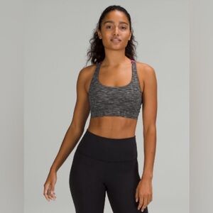 Lululemon Energy Bra Adjustable Size 12 Like New Black/Grey/Pink